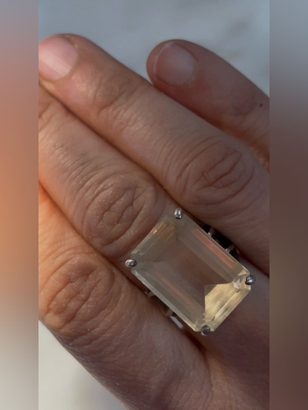 Stunning Citrine 925 Sterling Silver Ring Faceted Stone - Size 7 - Picture 13 of 15